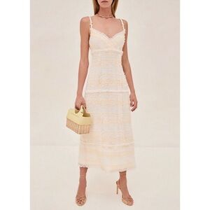 NWT ALEXIS Yellow Midi Tweed Vicci Sleeveless Dress